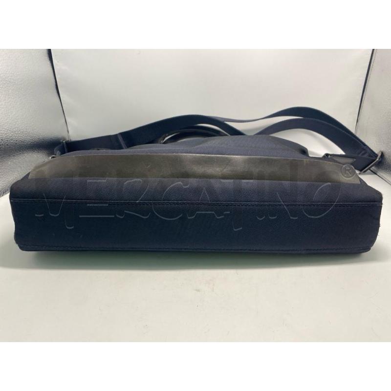 BORSA PORTA PC PIQUADRO IN TESSUTO E PELLE BLU  | Mercatino dell'Usato Pomezia 4