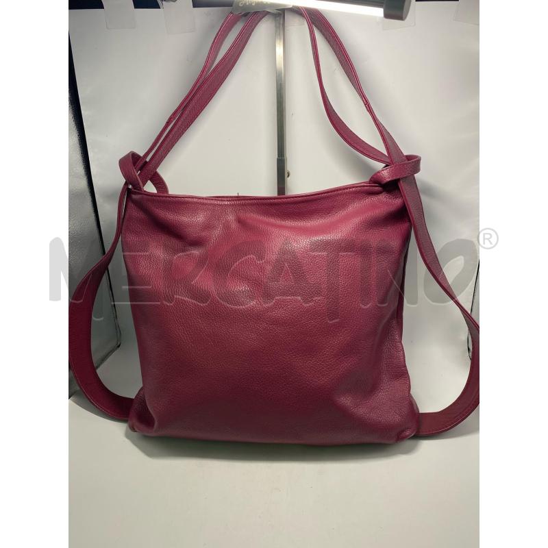 BORSA - ZAINO DONNA IN PELLE VIOLETTO A SACCA | Mercatino dell'Usato Pomezia 1