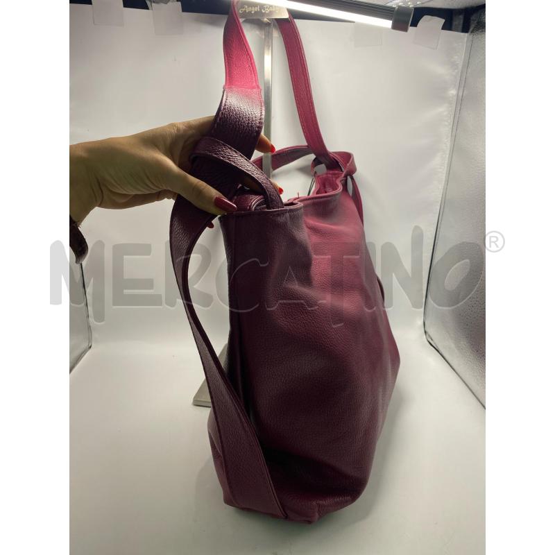 BORSA - ZAINO DONNA IN PELLE VIOLETTO A SACCA | Mercatino dell'Usato Pomezia 2
