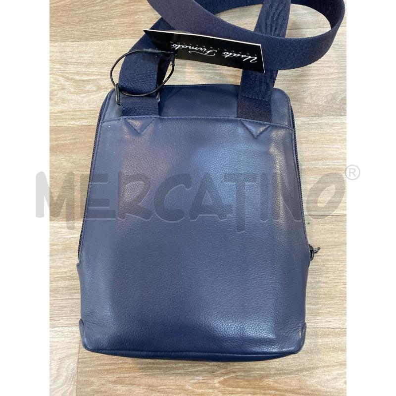 BORSELLO UOMO PIQUADRO PELLE BLU SCURO ZIP VERTICALE | Mercatino dell'Usato Pomezia 2
