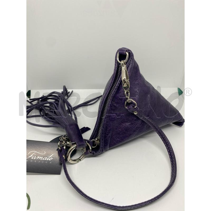 BORSETTA DONNA GIANNI CHIARINI IN PELLE TRIANGOLARE NAPPINA CON FRANGE | Mercatino dell'Usato Pomezia 1