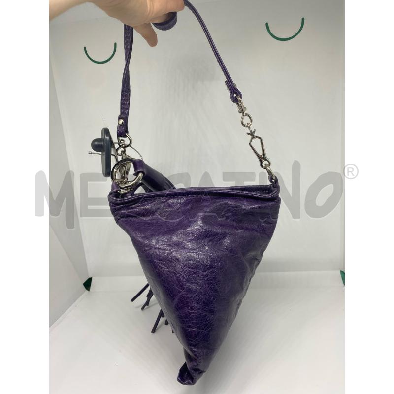 BORSETTA DONNA GIANNI CHIARINI IN PELLE TRIANGOLARE NAPPINA CON FRANGE | Mercatino dell'Usato Pomezia 2