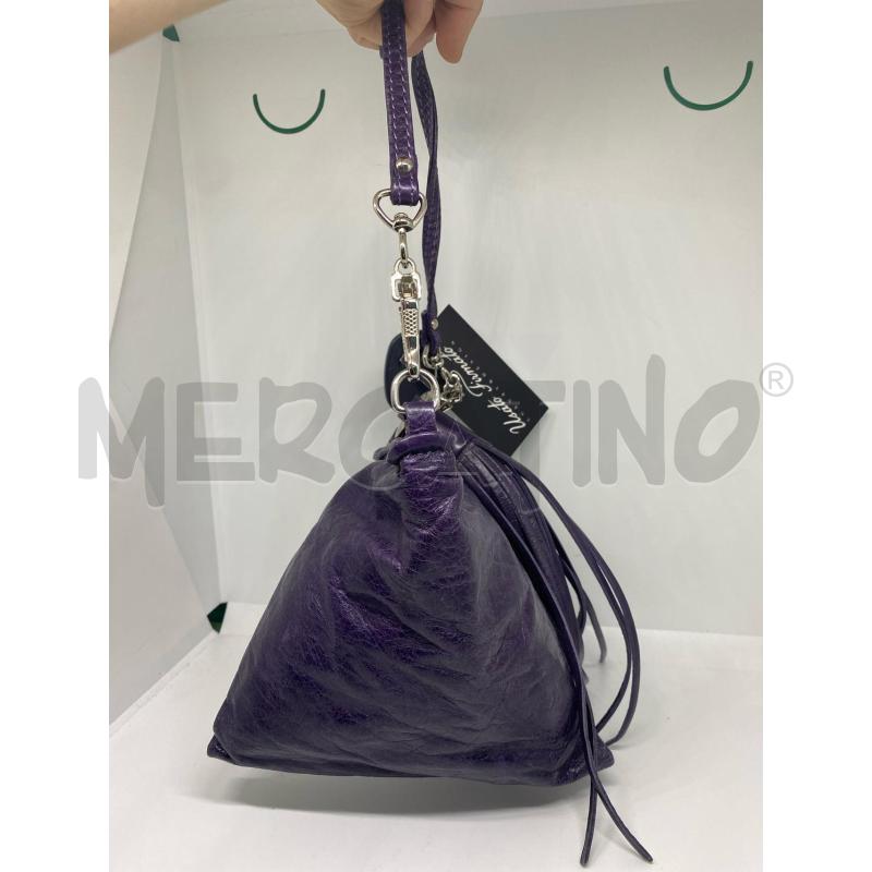 BORSETTA DONNA GIANNI CHIARINI IN PELLE TRIANGOLARE NAPPINA CON FRANGE | Mercatino dell'Usato Pomezia 3