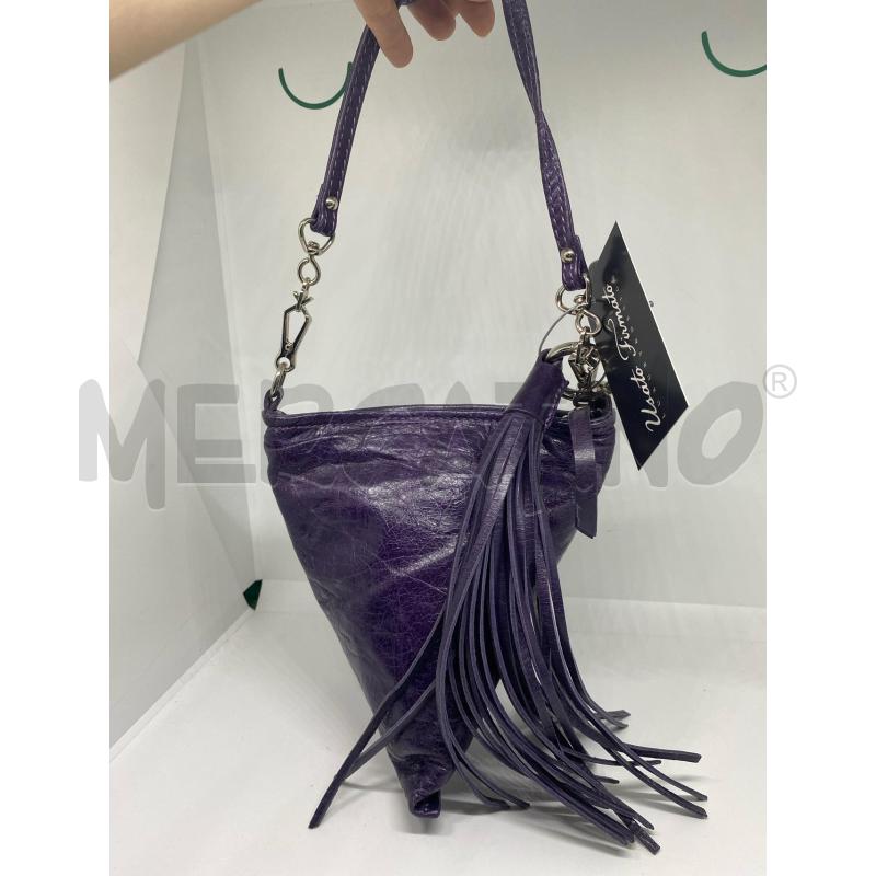 BORSETTA DONNA GIANNI CHIARINI IN PELLE TRIANGOLARE NAPPINA CON FRANGE | Mercatino dell'Usato Pomezia 4
