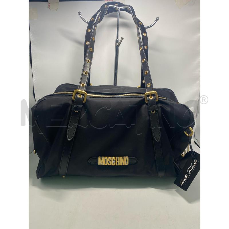 BORSONE MOSCHINO MILANO  IN TESSUTO NYLON NERO  | Mercatino dell'Usato Pomezia 1