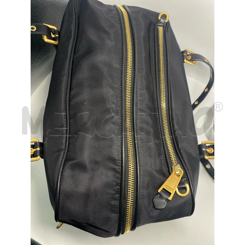 BORSONE MOSCHINO MILANO  IN TESSUTO NYLON NERO  | Mercatino dell'Usato Pomezia 4