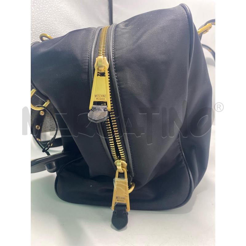 BORSONE MOSCHINO MILANO  IN TESSUTO NYLON NERO  | Mercatino dell'Usato Pomezia 5