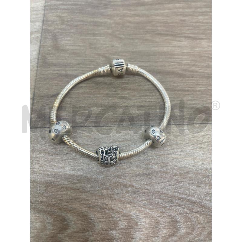 BRACCIALE PANDORA DOPPIO FERMO STRASS CUORE | Mercatino dell'Usato Pomezia 1