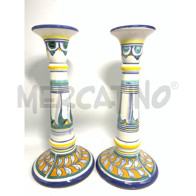 CANDELABRI PZ. 2 DERUTA 27 CM | Mercatino dell'Usato Pomezia 1