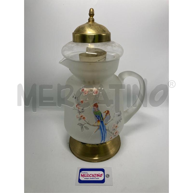 CARAFFA ARTIGIANALE FIORI CON PERGAMENA  | Mercatino dell'Usato Pomezia 1