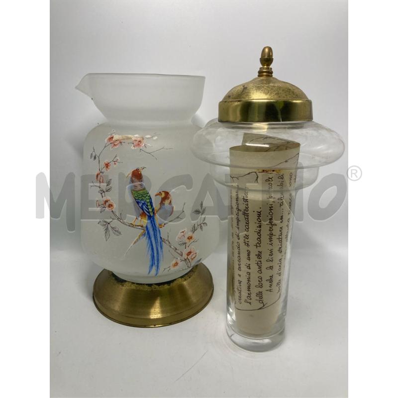 CARAFFA ARTIGIANALE FIORI CON PERGAMENA  | Mercatino dell'Usato Pomezia 3