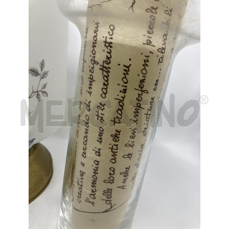CARAFFA ARTIGIANALE FIORI CON PERGAMENA  | Mercatino dell'Usato Pomezia 4