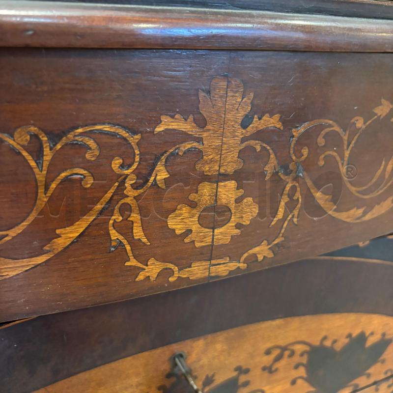 CASSETTIERA LEGNO INTARSIATO COLONNE | Mercatino dell'Usato Pomezia 2