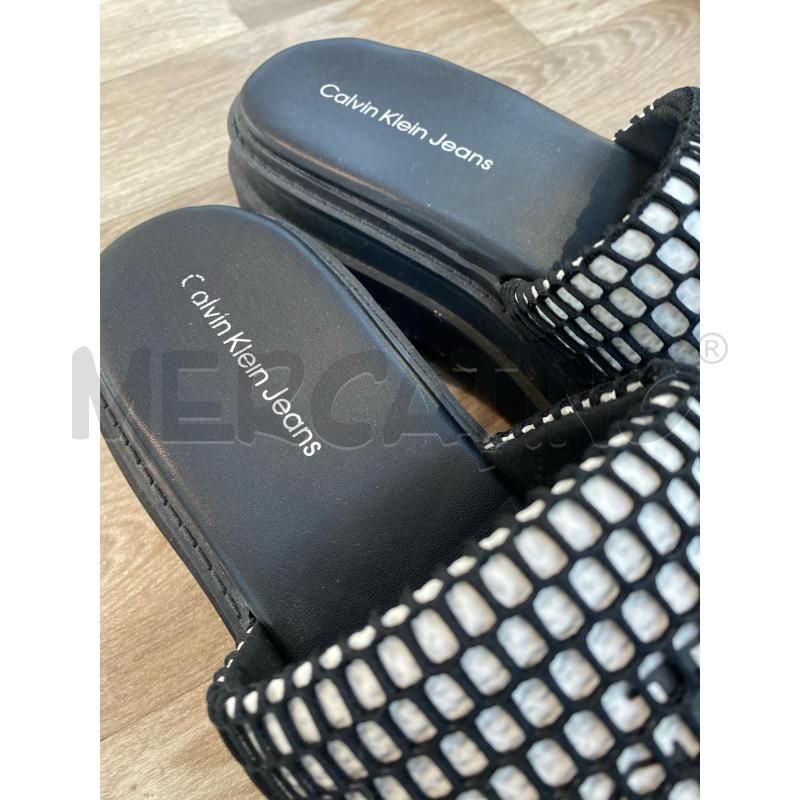 CIABATTE DONNA CALVIN KLEIN NERE BIANCO  | Mercatino dell'Usato Pomezia 2