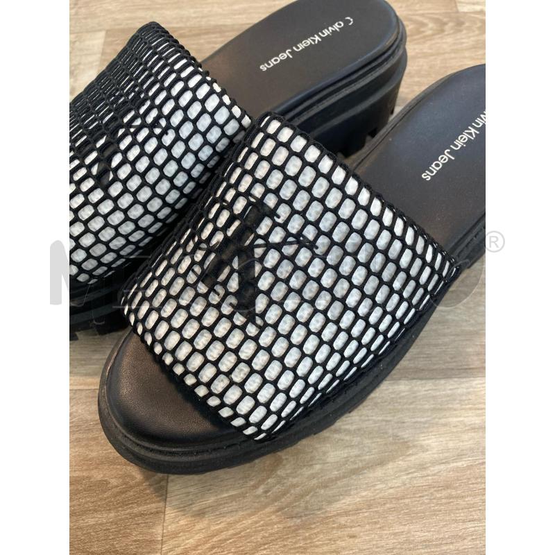 CIABATTE DONNA CALVIN KLEIN NERE BIANCO  | Mercatino dell'Usato Pomezia 3