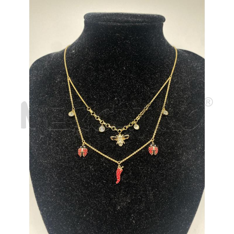 COLLANA SWAROVSKI DORATA COCCINELLA CORNO APE | Mercatino dell'Usato Pomezia 1