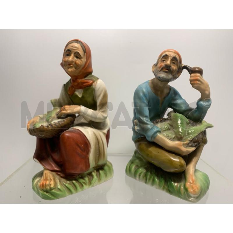COPPIA STATUINE PESCIVENDOLI CDM H.13CM CIRCA | Mercatino dell'Usato Pomezia 1