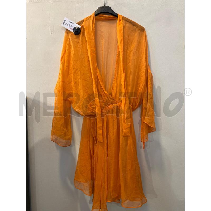 COPRI COSTUME DONNA PINKO ARANCIONE 100% SETA  TRASPARENTE | Mercatino dell'Usato Pomezia 1
