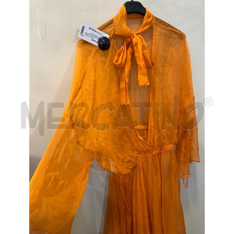 COPRI COSTUME DONNA PINKO ARANCIONE 100% SETA  TRASPARENTE | Mercatino dell'Usato Pomezia 2