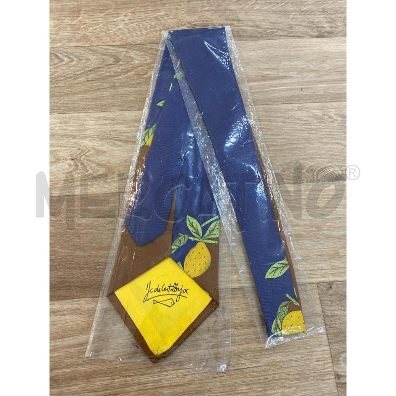 CRAVATTA GC DE CASTELBAJAC BLU MARRONE LIMONI | Mercatino dell'Usato Pomezia 2