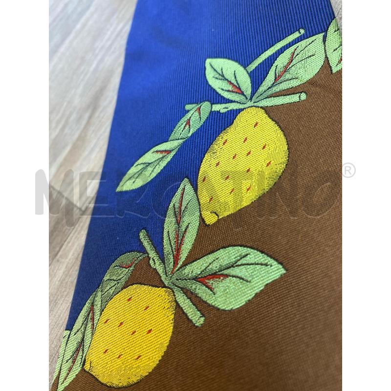 CRAVATTA GC DE CASTELBAJAC BLU MARRONE LIMONI | Mercatino dell'Usato Pomezia 4