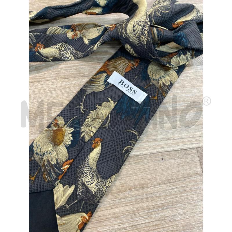 CRAVATTA HUGO BOSS VINTAGE FANTASIA GALLINE IN SETA | Mercatino dell'Usato Pomezia 2