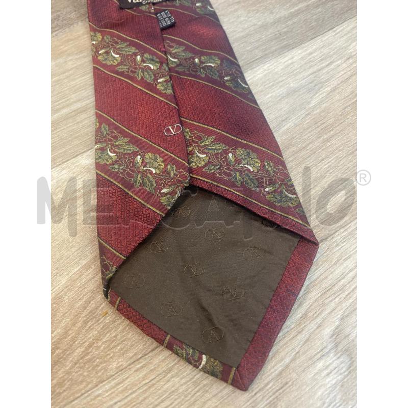 CRAVATTA VALENTINO 100& SETA REGIMENTAL E FANTASIA FOGLIE BORDEAUX | Mercatino dell'Usato Pomezia 3