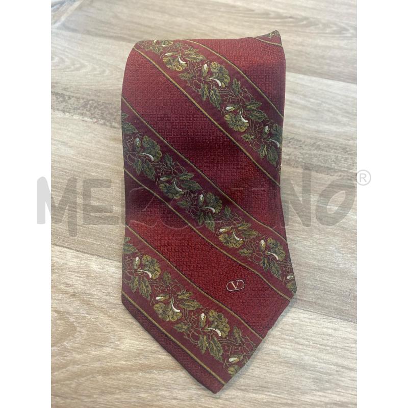CRAVATTA VALENTINO 100& SETA REGIMENTAL E FANTASIA FOGLIE BORDEAUX | Mercatino dell'Usato Pomezia 4