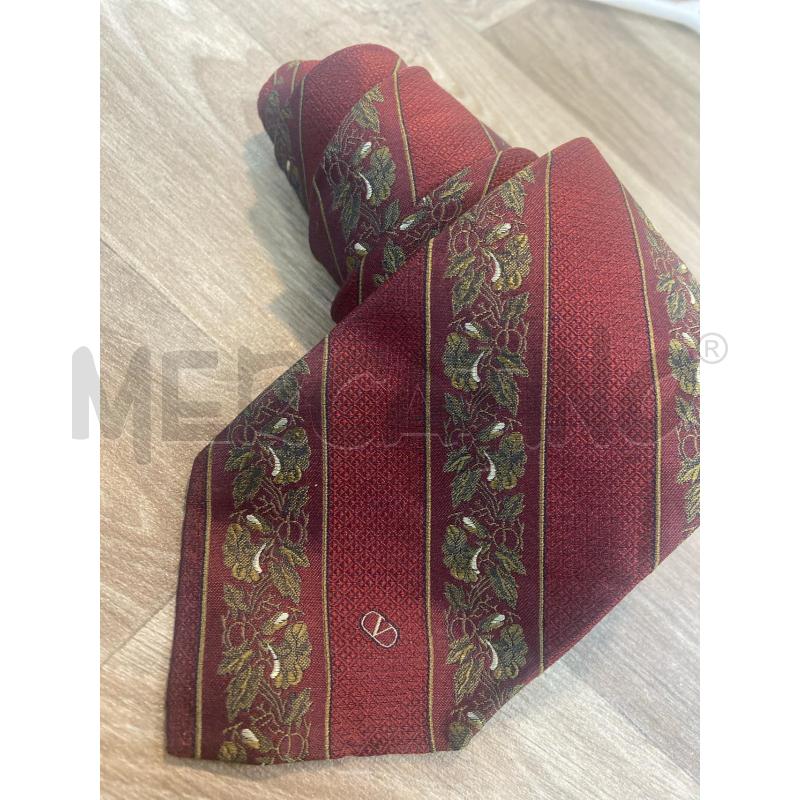 CRAVATTA VALENTINO 100& SETA REGIMENTAL E FANTASIA FOGLIE BORDEAUX | Mercatino dell'Usato Pomezia 5