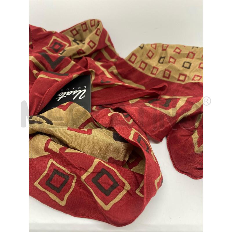FOULARD SETA MEZZALUNA MARELLA ROSSO BEIGE ROMBI | Mercatino dell'Usato Pomezia 1