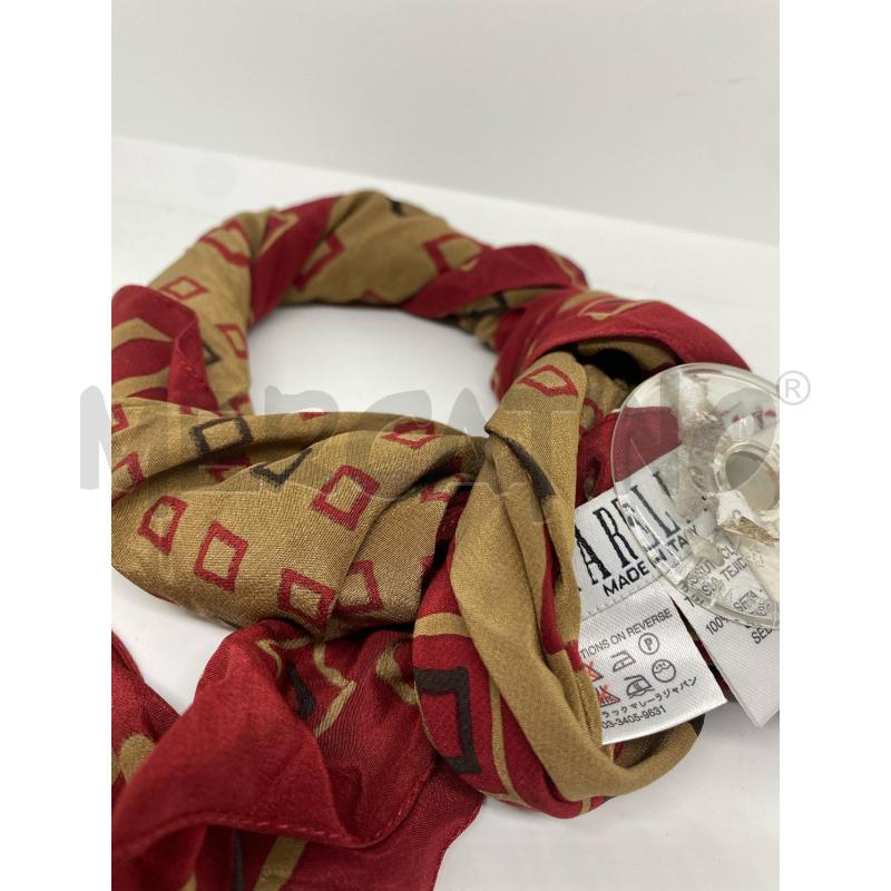 FOULARD SETA MEZZALUNA MARELLA ROSSO BEIGE ROMBI | Mercatino dell'Usato Pomezia 2