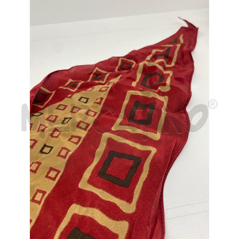 FOULARD SETA MEZZALUNA MARELLA ROSSO BEIGE ROMBI | Mercatino dell'Usato Pomezia 4