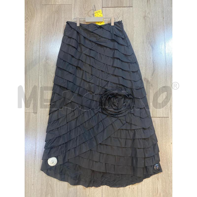 GONNA LUISA SPAGNOLI PURA SETA BALZE NERO ZIP RETRO | Mercatino dell'Usato Pomezia 1
