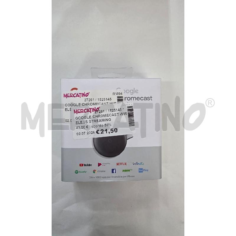 GOOGLE CHROMECAST WIRELESS STREAMING | Mercatino dell'Usato Pomezia 1