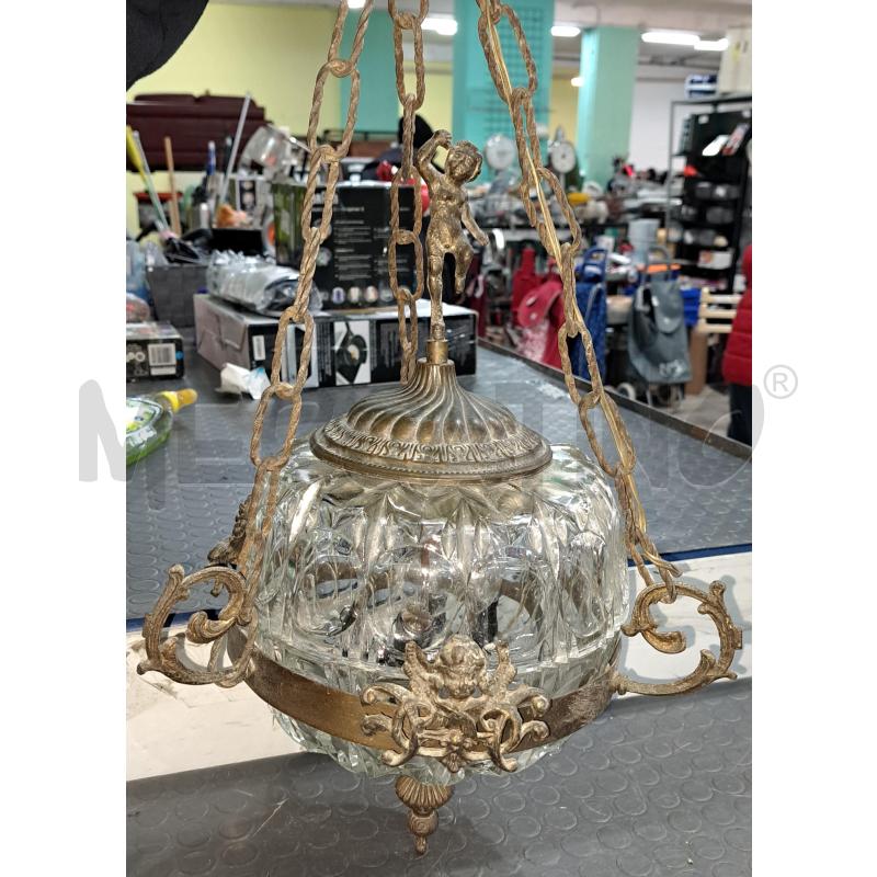 LAMPADARIO VNTG VETRO E METALLO | Mercatino dell'Usato Pomezia 1