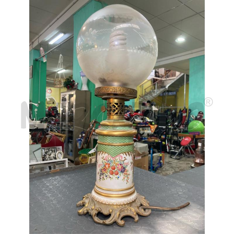 LAMPADA SEVRES DECORI VERDI ORO FIORI CON CAVO DA RIVEDERE  | Mercatino dell'Usato Pomezia 1
