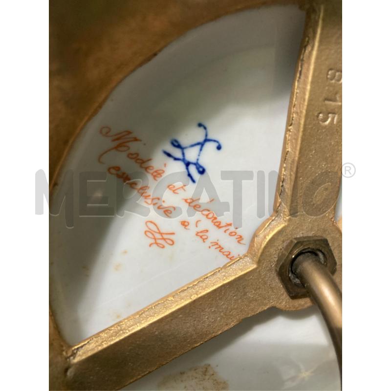 LAMPADA SEVRES DECORI VERDI ORO FIORI CON CAVO DA RIVEDERE  | Mercatino dell'Usato Pomezia 3