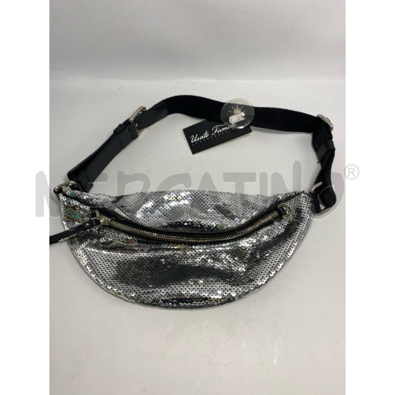 MARSUPIO DONNA MOSCHINO NERO ARGENTO PAILETTES | Mercatino dell'Usato Pomezia 1