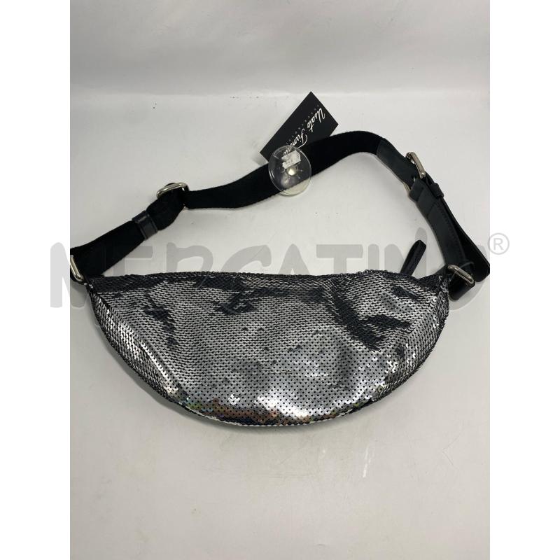 MARSUPIO DONNA MOSCHINO NERO ARGENTO PAILETTES | Mercatino dell'Usato Pomezia 2