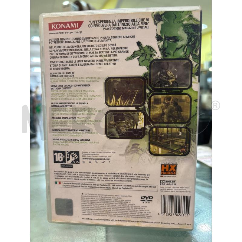 METAL GEAR SOLID 3 SNAKE EATER PLAYSTATION 2 PS2 | Mercatino dell'Usato Pomezia 2