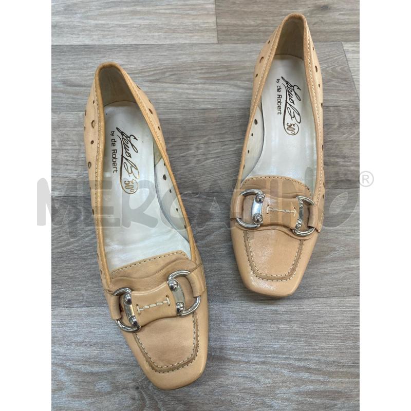 MOCASSINI DONNA PELLE BEIGE BUCATA DE BOBERT 50 | Mercatino dell'Usato Pomezia 1