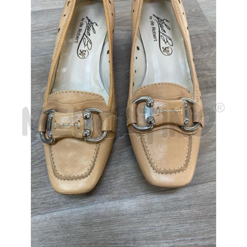 MOCASSINI DONNA PELLE BEIGE BUCATA DE BOBERT 50 | Mercatino dell'Usato Pomezia 3