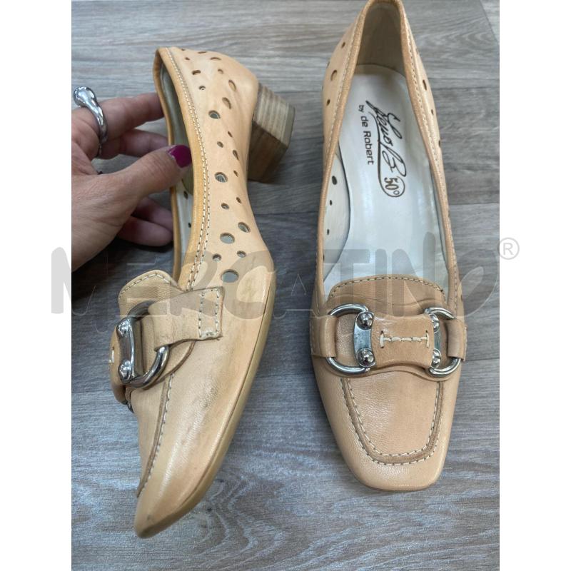 MOCASSINI DONNA PELLE BEIGE BUCATA DE BOBERT 50 | Mercatino dell'Usato Pomezia 4