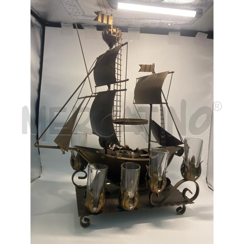 NAVE METALLO DA RIV + BICCHIERI PZ.6  | Mercatino dell'Usato Pomezia 1