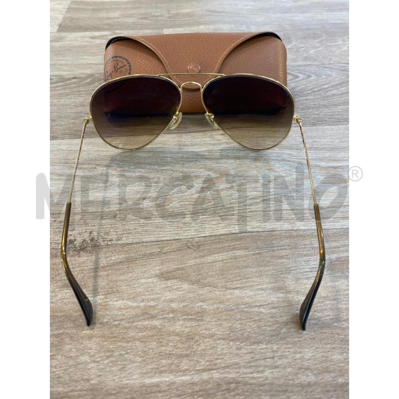 OCCHIALI UOMO RAYBAN AVIATOR LARGE METAL DORATO MARRONE | Mercatino dell'Usato Pomezia 3