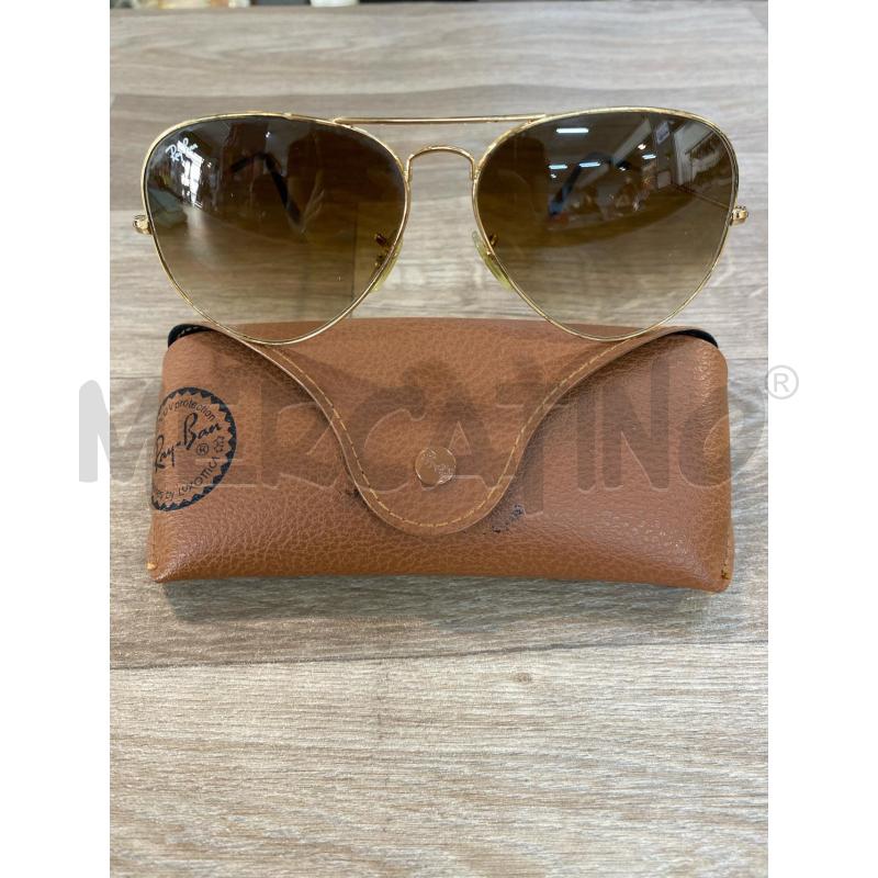 OCCHIALI UOMO RAYBAN AVIATOR LARGE METAL DORATO MARRONE | Mercatino dell'Usato Pomezia 4