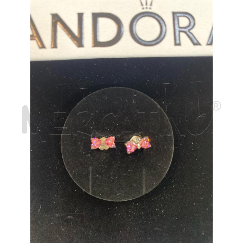 ORECCHINI PANDORA FIOCCO ROSA LUMINOSO | Mercatino dell'Usato Pomezia 2