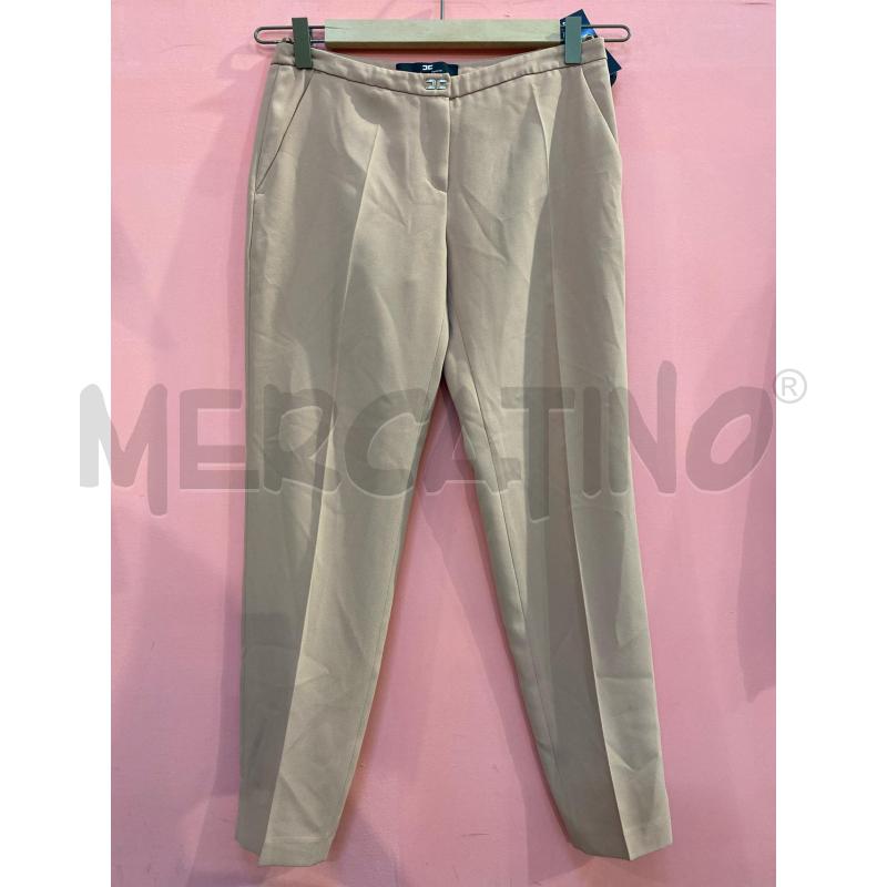 PANTALONE DONNA ELISABETTA FRANCHI BIEGE FIBBIA LOGO | Mercatino dell'Usato Pomezia 1