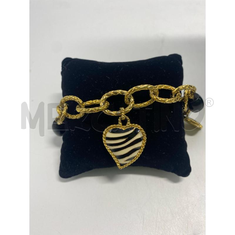 PARURE JUST CAVALLI DORATO CUORI ZEBRATI COLLANA + BRACCIALE | Mercatino dell'Usato Pomezia 3