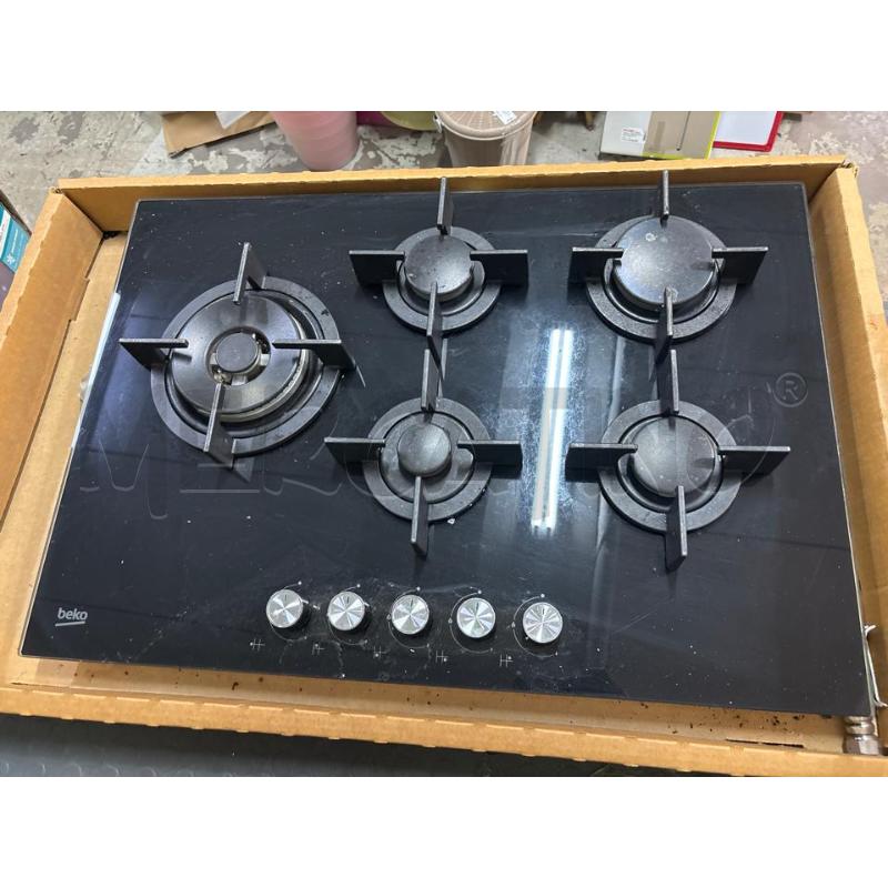 PIANO COTTURA GAS BEKO VETRO NERO 5F | Mercatino dell'Usato Pomezia 1